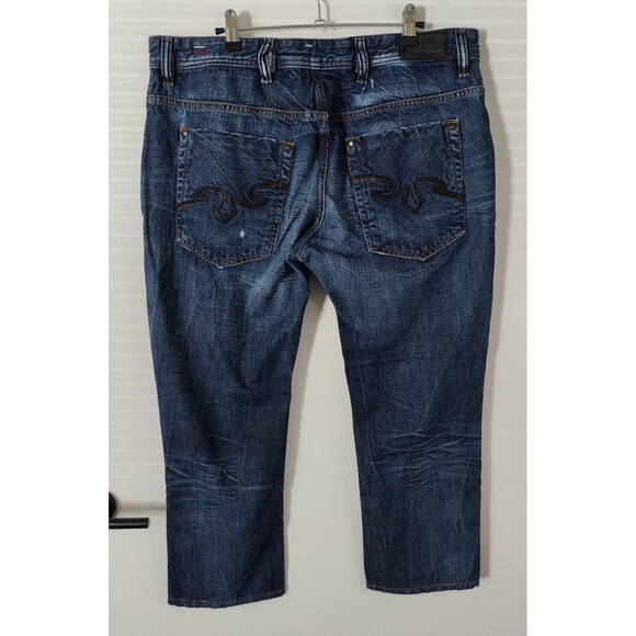 Diesel Zaghor Jeans Size 36x26 Wash 008SS Destressed Button Fly Made in Italy - Picture 3 of 11